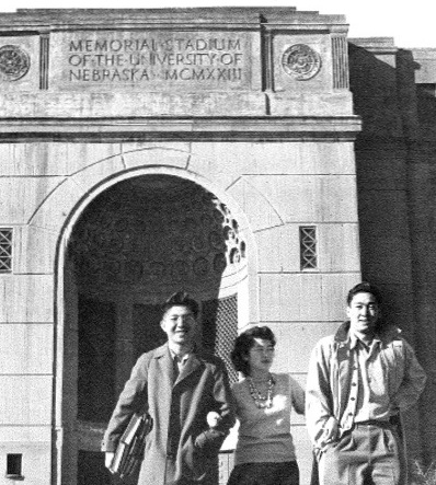 Japanese students exit Memorial Stadium in Lincoln Japanese students exit Memorial Stadium in Lincoln